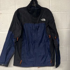 The North Face Mens Small Lightweight Windbreaker Jacket Navy/Black Zippered